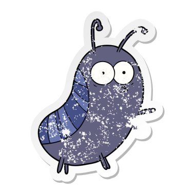 komik karikatür böcek sıkıntılı etiket