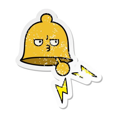 Zili çalmadan bir sevimli çizgi sıkıntılı etiket