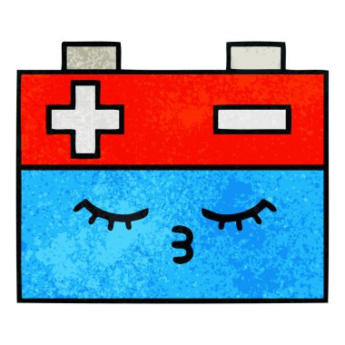 Retro grunge doku karikatür akü