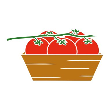 çizgi film doodle domates bir kutu