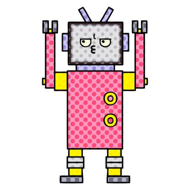 bir robotun çizgi roman tarzı çizgi film