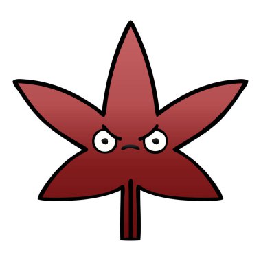 Degrade gölgeli karikatür sonbahar yaprak