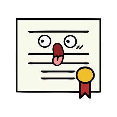 sevimli çizgi Mezuniyet Diploması