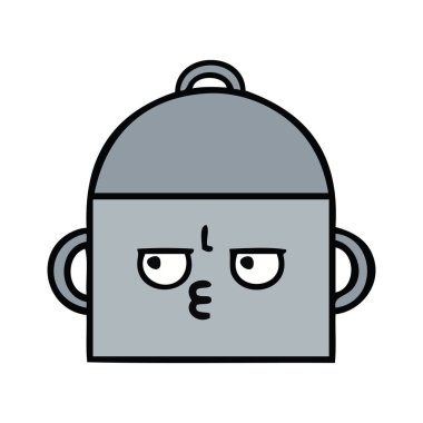 bir tencereye sevimli çizgi