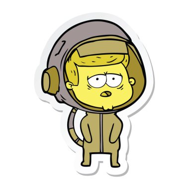 bir çizgi film yorgun astronotun etiket