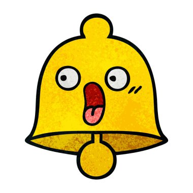 Retro grunge doku karikatür bir çan