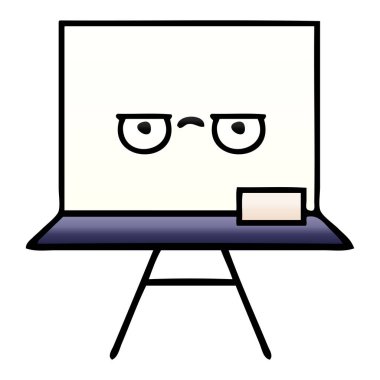 bir beyaz tahta degrade gölgeli çizgi film