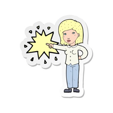 etiket suçlayarak bir karikatür kadının