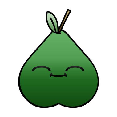 bir armut degrade gölgeli karikatür