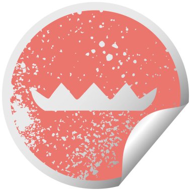 sıkıntılı dairesel peeling etiket sembolü lilly pad