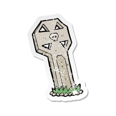Çizgi Film ürkütücü mezar Retro sıkıntılı etiket