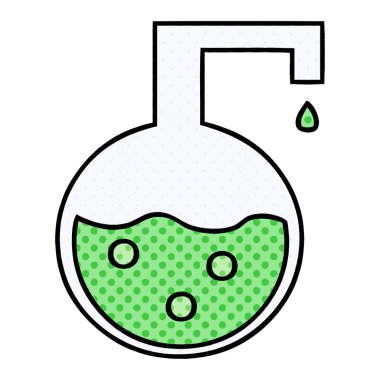 çizgi roman tarzı karikatür bir bilimsel deney