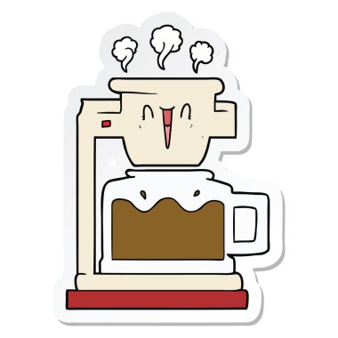 etiket dumanı tüten bir sıcak kahve tencere