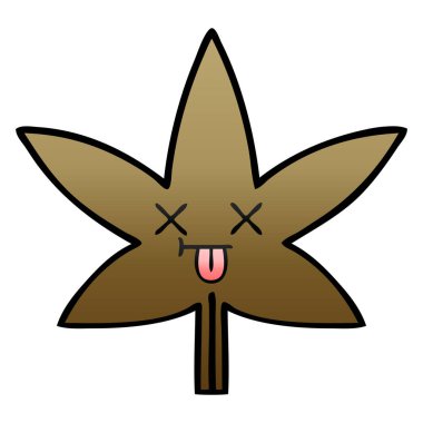 bir sonbahar yaprak degrade gölgeli çizgi film