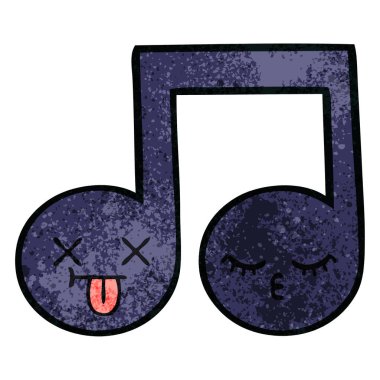 Retro grunge doku karikatür bir nota