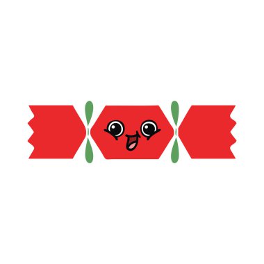 düz renk retro karikatür Noel fişeği