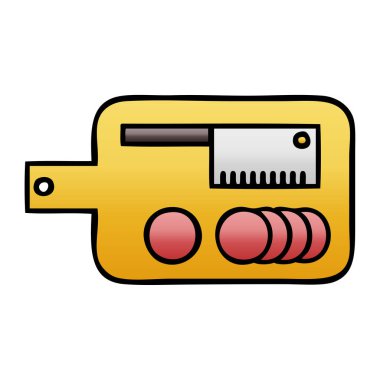 doğrama kurulu bir et degrade gölgeli çizgi film