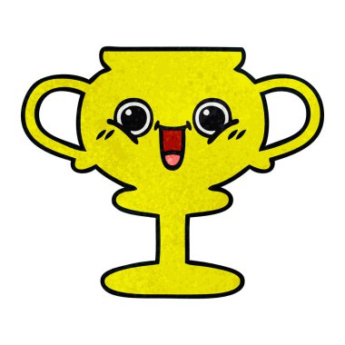 Retro grunge doku karikatür bir kupa