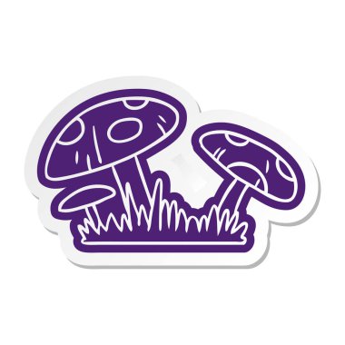 bir kurbağa tabure çizgi film etiketi