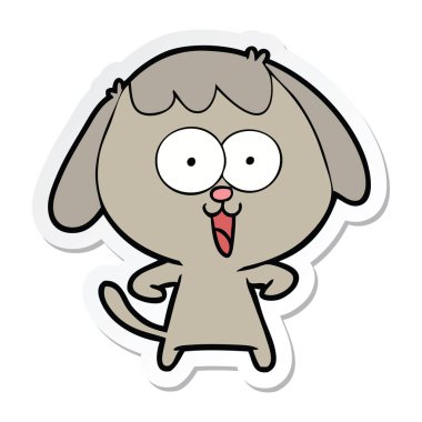 sevimli çizgi köpek etiket