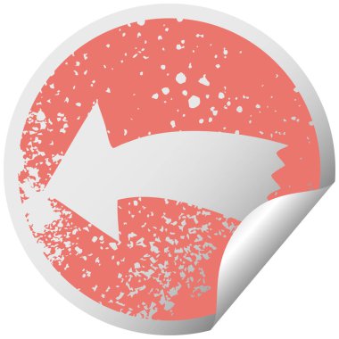 ilginç sıkıntılı dairesel peeling etiket sembolü ok