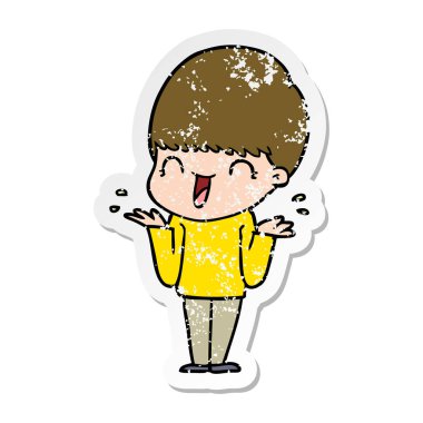 bir mutlu çizgi film çocuk sıkıntılı etiket