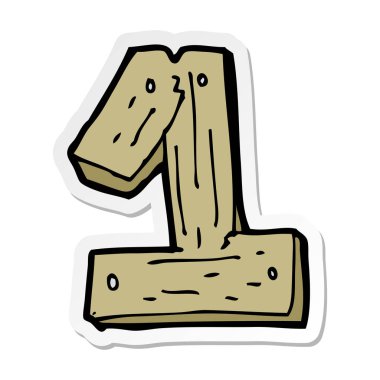 çizgi film ahşap bir etiket