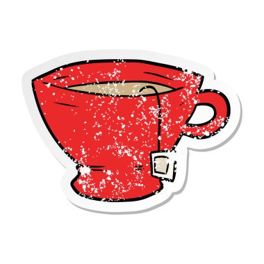 çizgi film birer çay sıkıntılı etiket