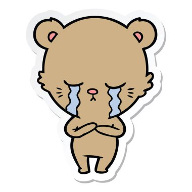 ağlayan bir karikatür ayının etiket