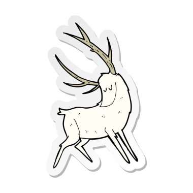 etiket bir çizgi film beyaz geyik