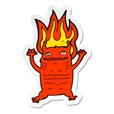 etiket bir karikatür küçük canavar