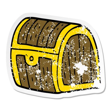 bir çizgi film hazine sandığı sıkıntılı etiket