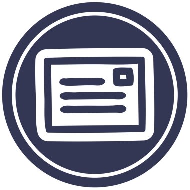 Zarf mektup dairesel simgesi