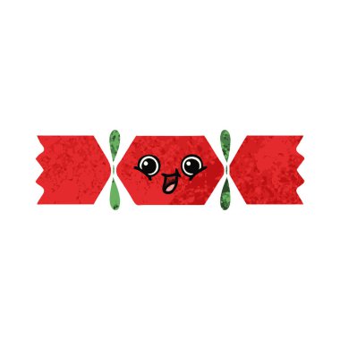 Retro illüstrasyon tarzı çizgi film Noel fişeği