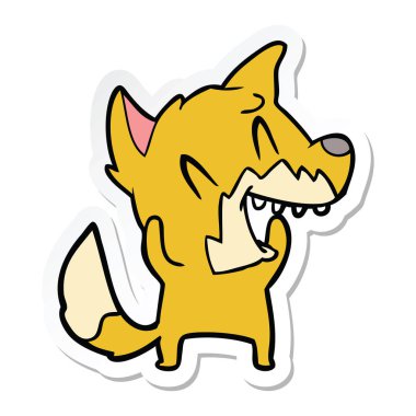 gülünecek bir tilki çizgi film etiketi