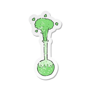 Retro sıkıntılı etiket bir çizgi film bilim deneme