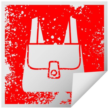 sıkıntılı Meydanı yeşil çanta sembolü etiket soyma