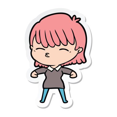 bir çizgi film kadının etiket