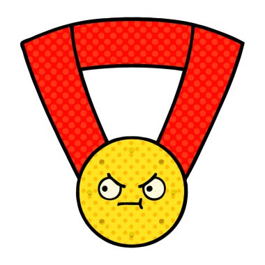 çizgi roman tarzı karikatür altın madalya