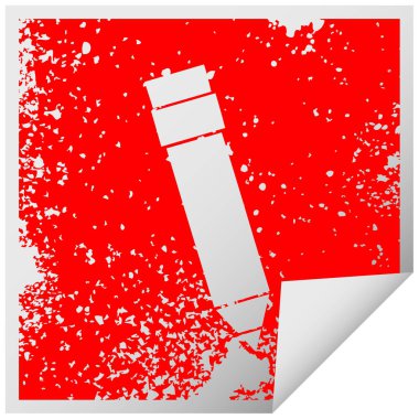 ilginç kare etiketi simgesi kalem peeling sıkıntılı