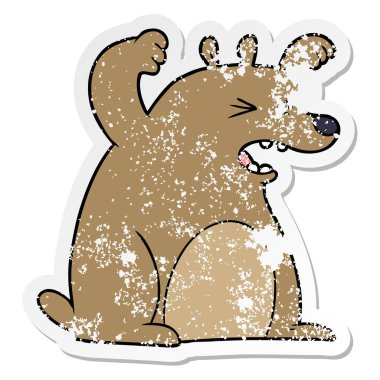 ayı kükreyen bir karikatür sıkıntılı etiket