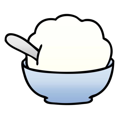 ilginç degrade gölgeli karikatür dondurma kase