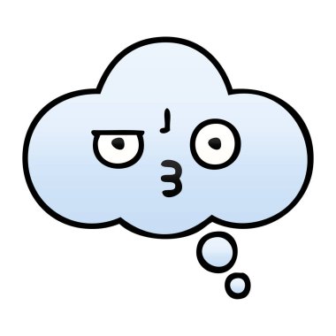 bir düşünce balonu degrade gölgeli karikatür