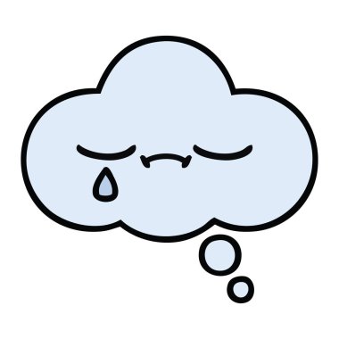 sevimli çizgi bir düşünce balonu