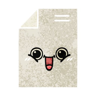 Retro illüstrasyon tarzı çizgi film kağıdın 