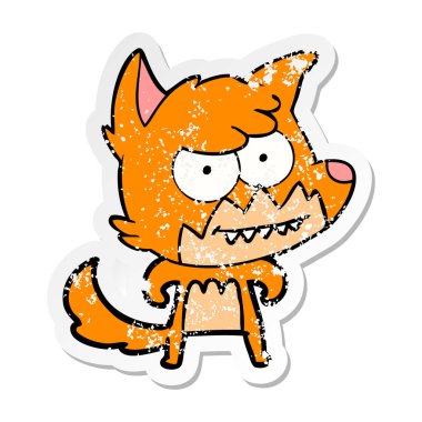 bir çizgi film sırıtan Fox sıkıntılı etiket