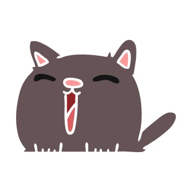 serbest el çekilmiş çizgi film sevimli kawaii kedi