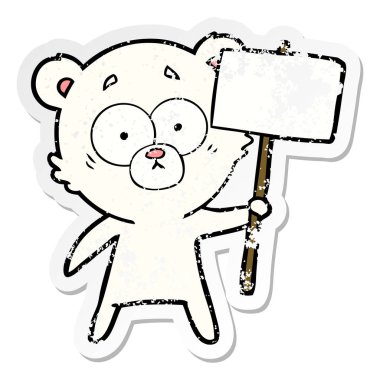 gergin kutup ayısı karikatür protesto ile sıkıntılı etiket 