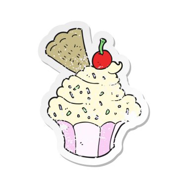 çizgi film çörek Retro sıkıntılı etiket