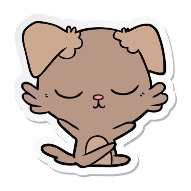 sevimli çizgi köpek etiket